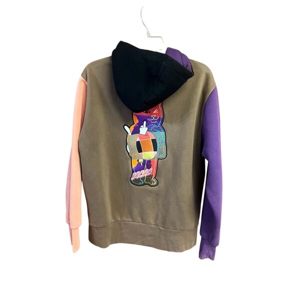 Ripndip X Teddy Fresh Kaleidoscopic Nerm Colorblock Hoodie Sz S - Picture 1 of 8